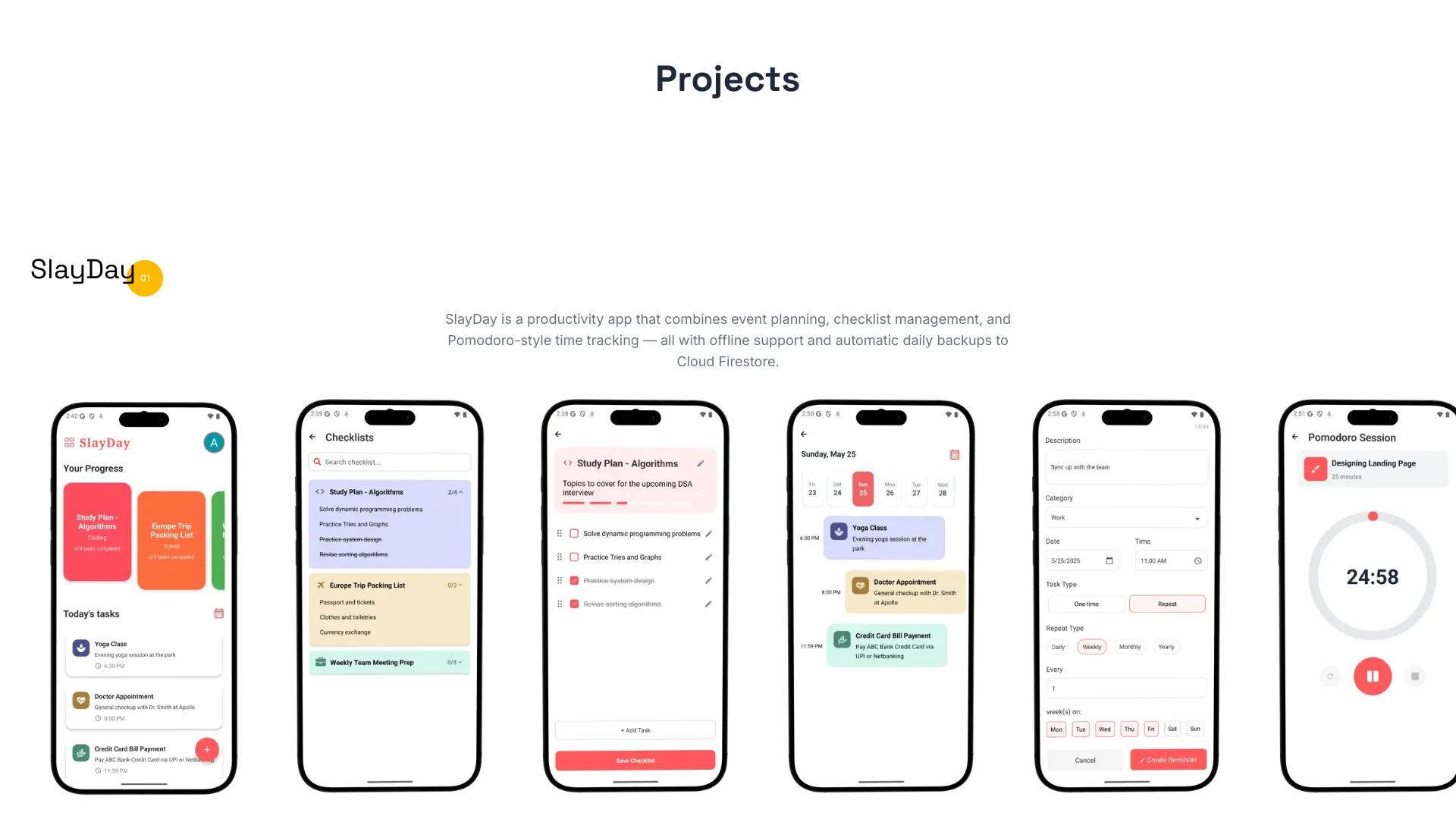 screenshot of more of Mohammed Abdullah Khan's portfolio and their work