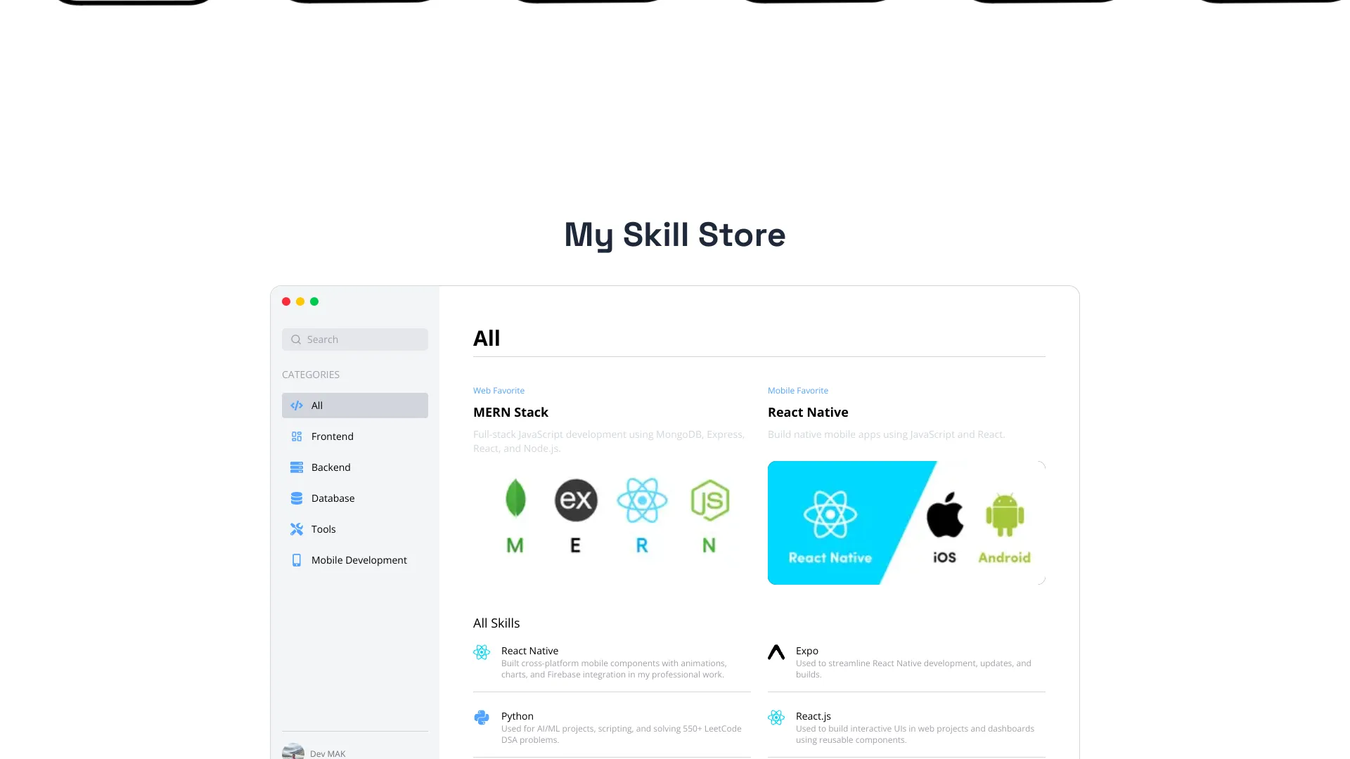 screenshot of more of Mohammed Abdullah Khan's portfolio and their work