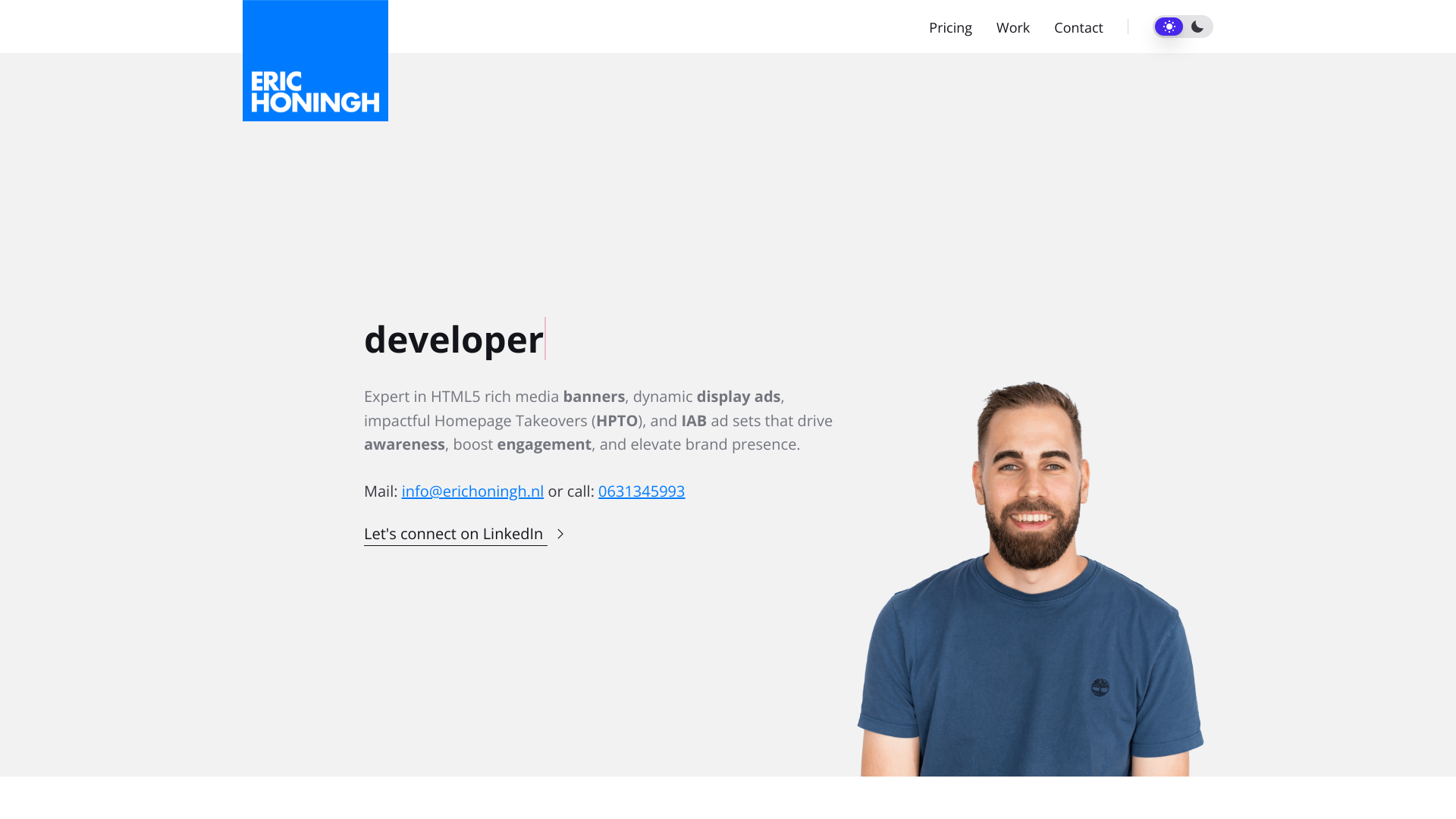 Eric  Honingh 's Web Developer portfolio preview