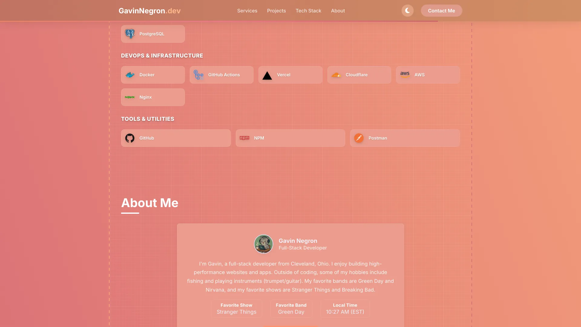 screenshot of more of Gavin Negron's portfolio and their work