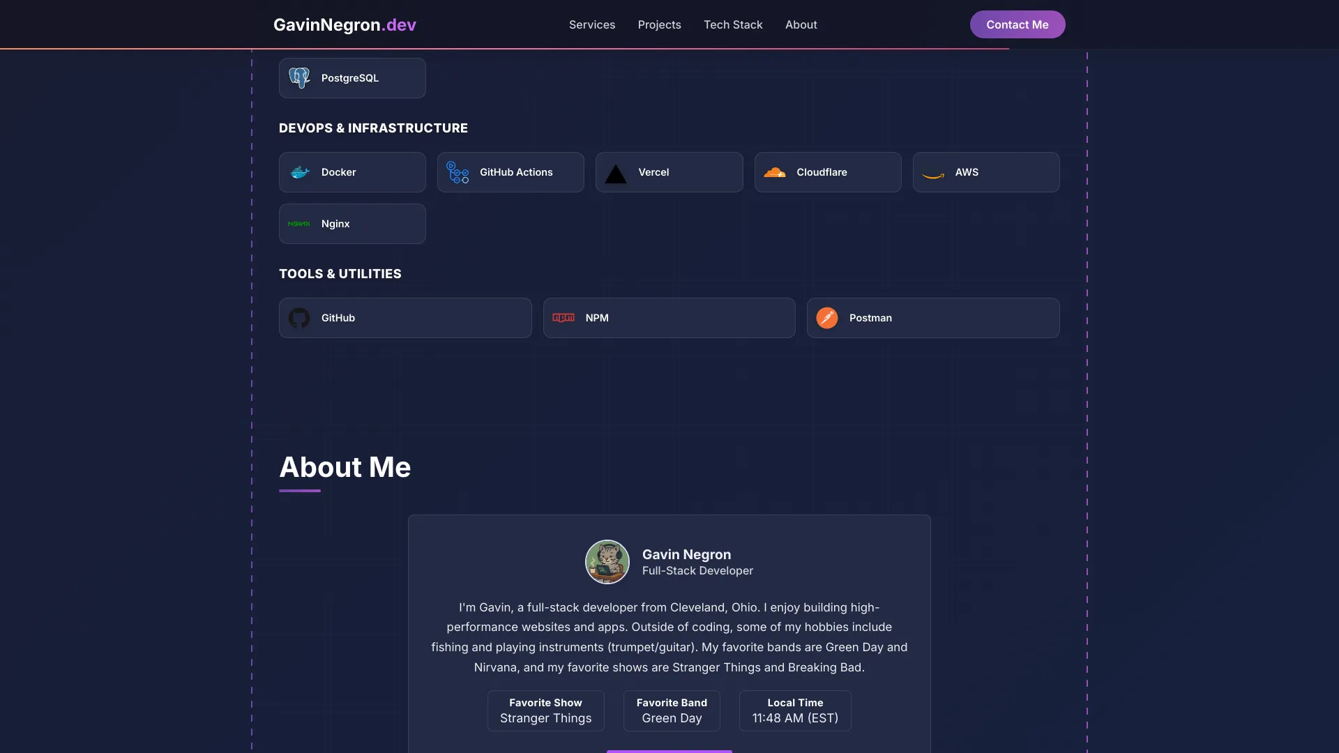 screenshot of more of Gavin Negron's portfolio and their work