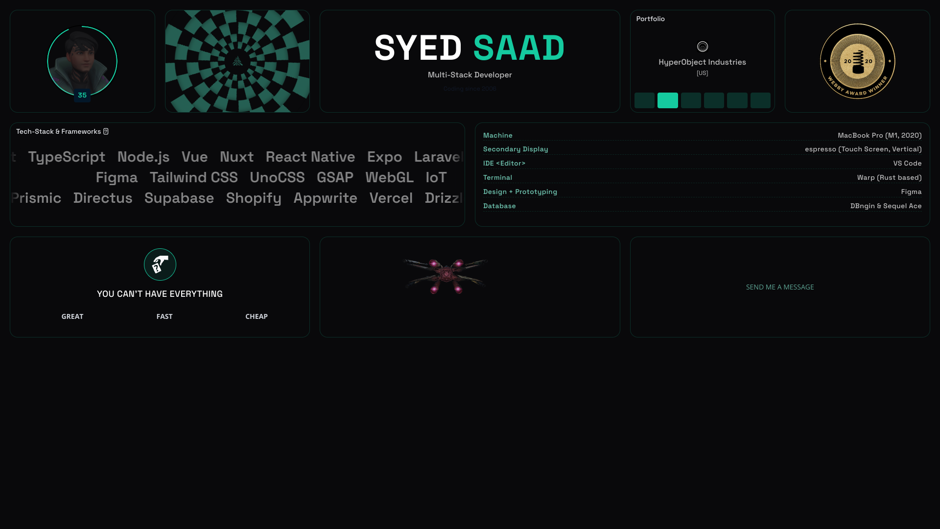 Syed Saad's Software Engineer portfolio preview