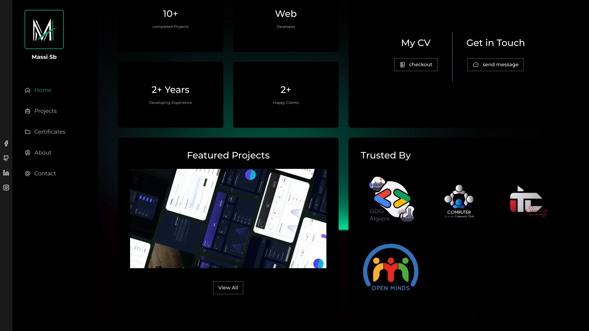 screenshot of more of san diss's portfolio and their work