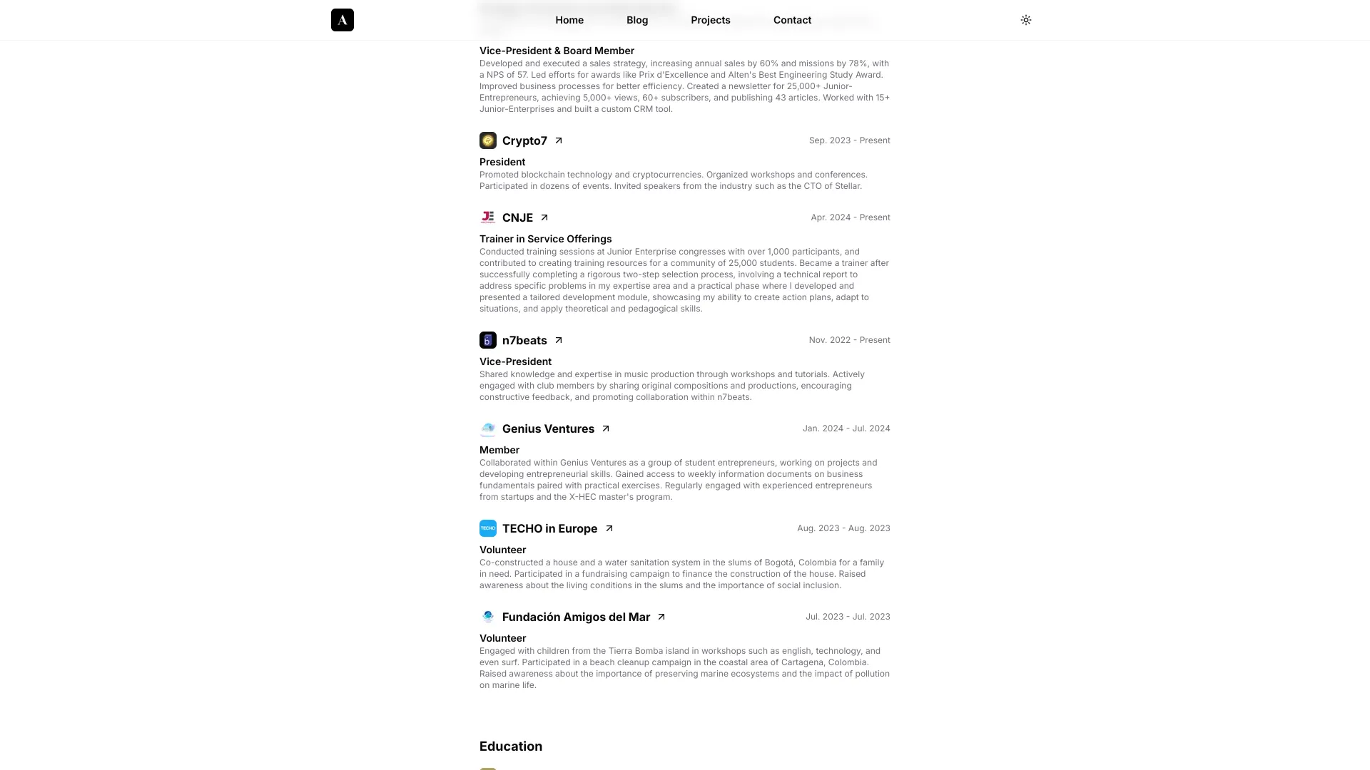 screenshot of more of Alexandre Trotel's portfolio and their work