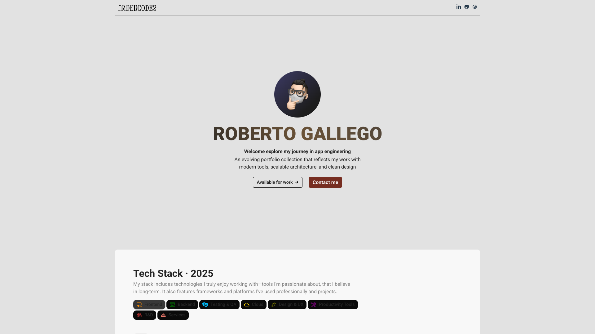 Roberto Gallego's  portfolio preview