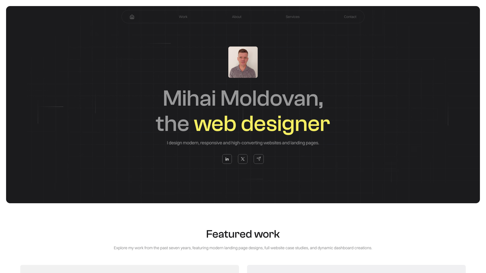 Mihai Moldovan's  portfolio screenshot