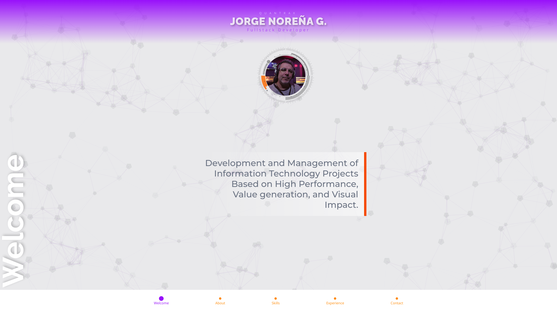 Jorge Norena's Full Stack Developer portfolio screenshot