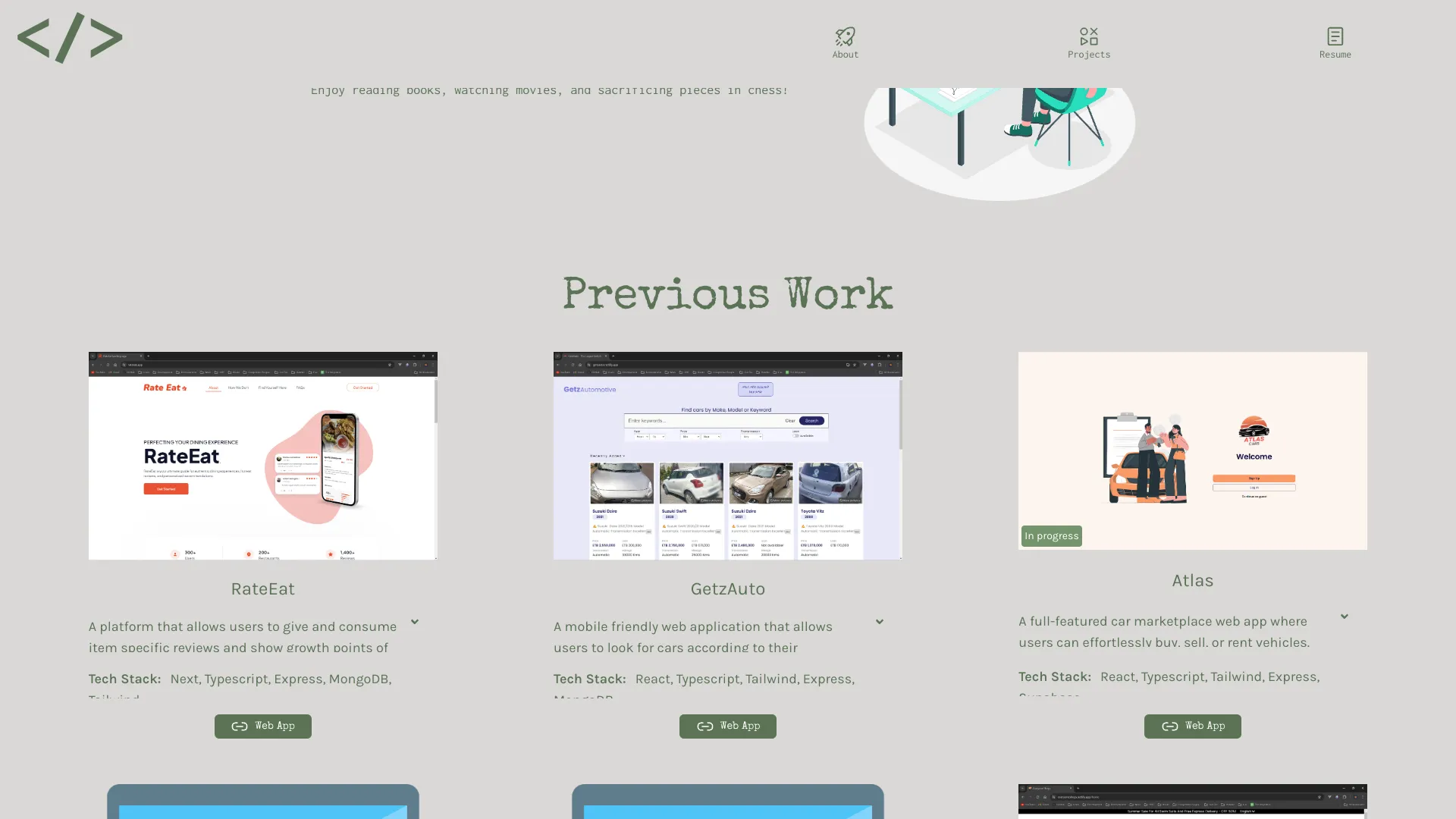 screenshot of more of Abel Hailu's portfolio and their work