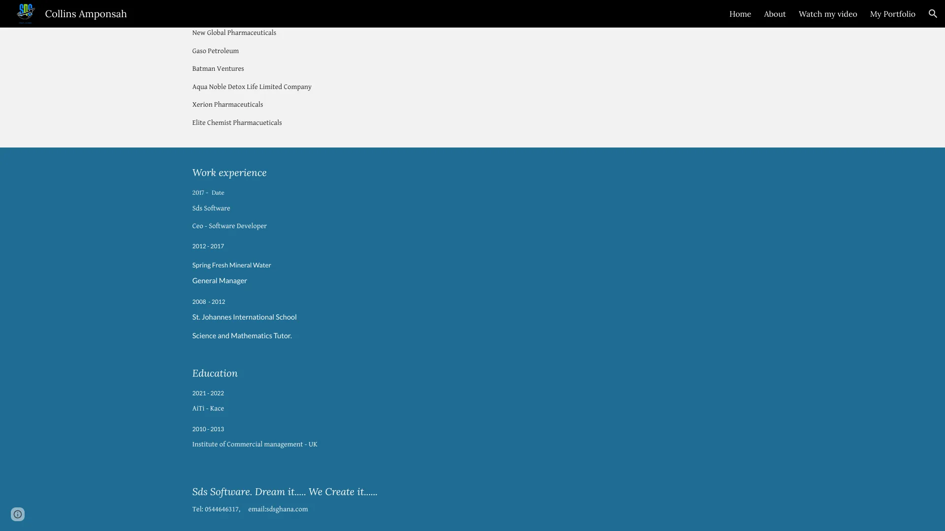 screenshot of more of Collins Amponsah's portfolio and their work