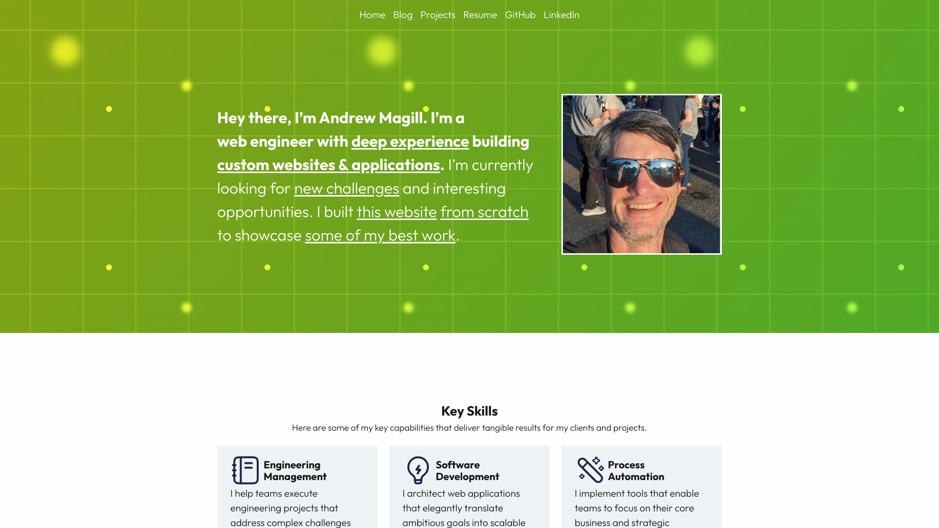 Andrew Magill's Full Stack Developer portfolio preview