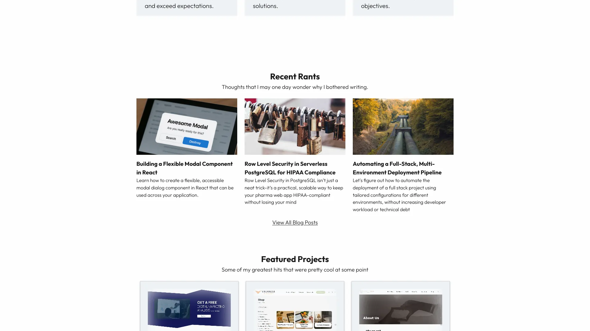 screenshot of more of Andrew Magill's portfolio and their work