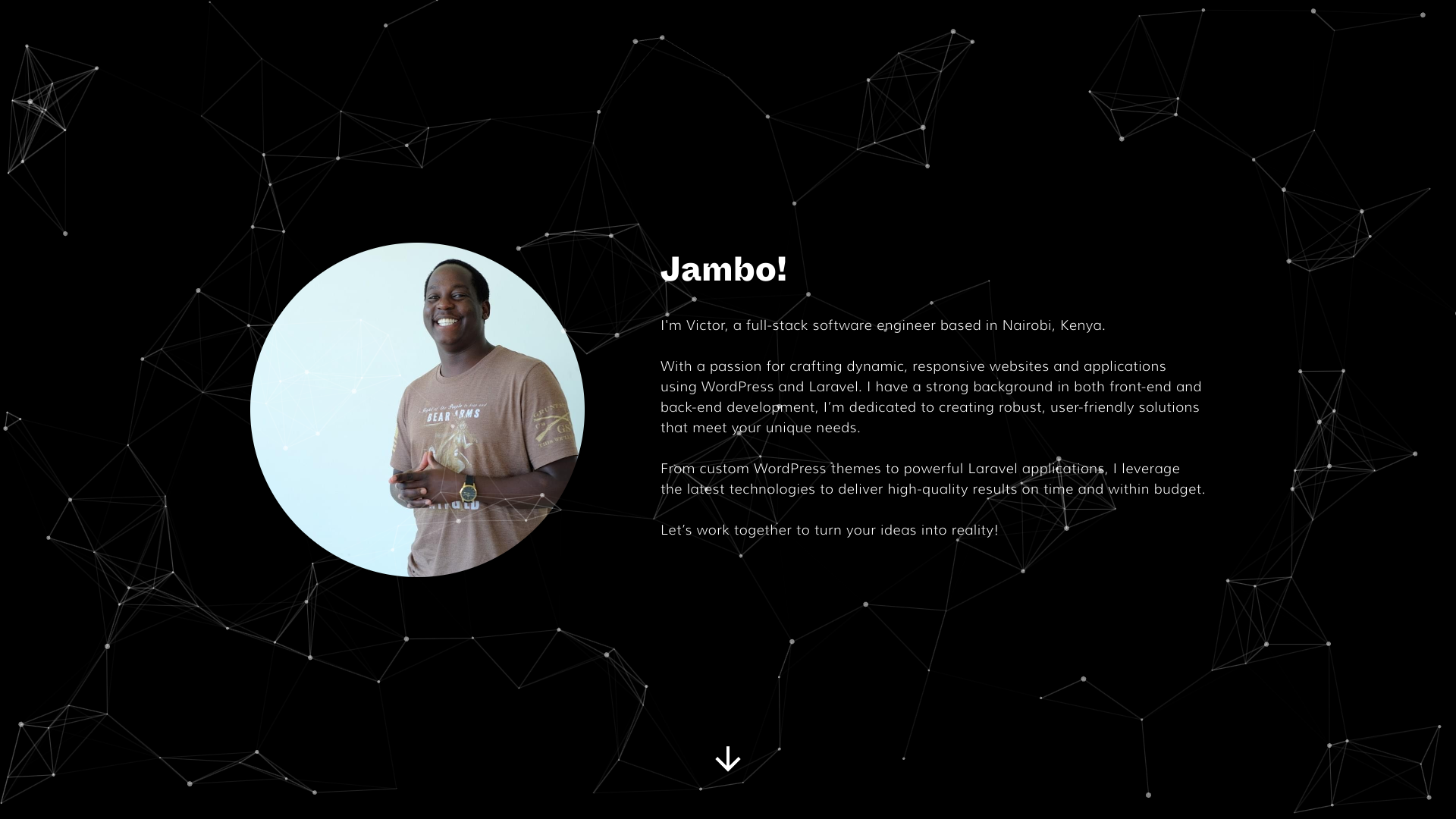 Victor Onchari's Software Engineer portfolio screenshot