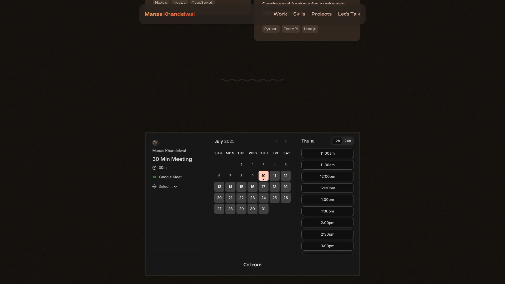 screenshot of more of Manas Khandelwal's portfolio and their work