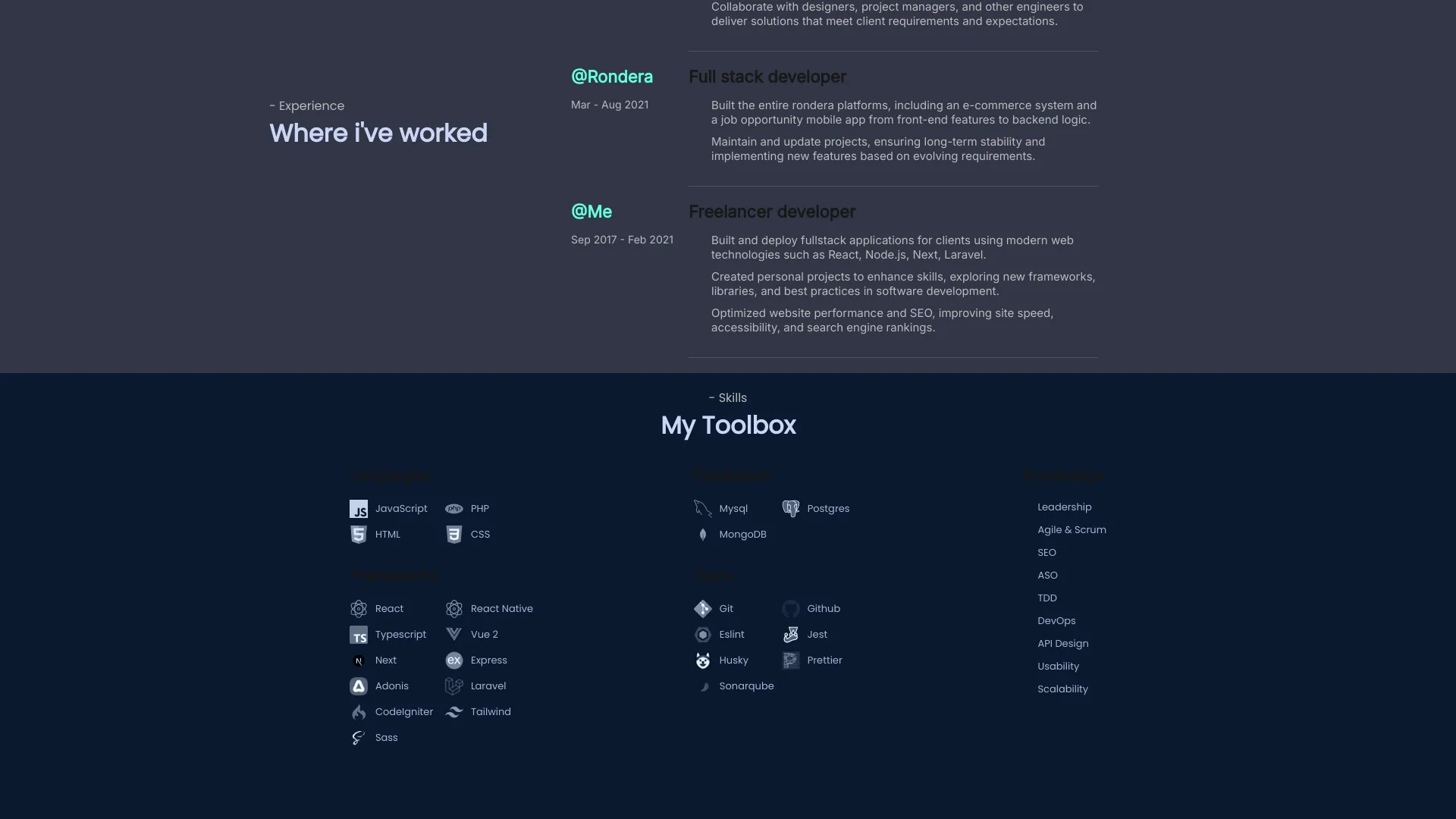 screenshot of more of Darcy Dev's portfolio and their work