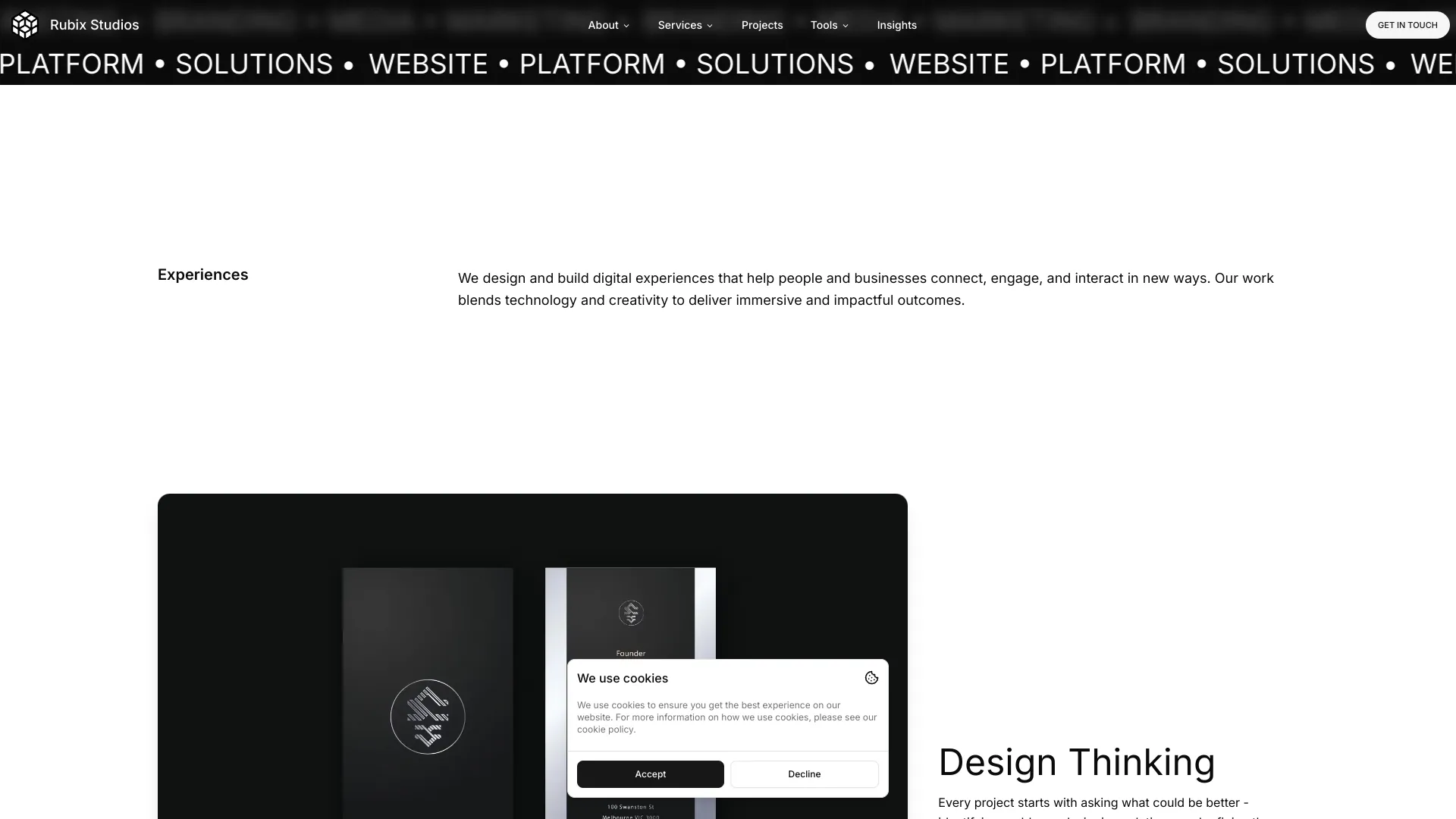 screenshot of more of Vincent Vu's portfolio and their work