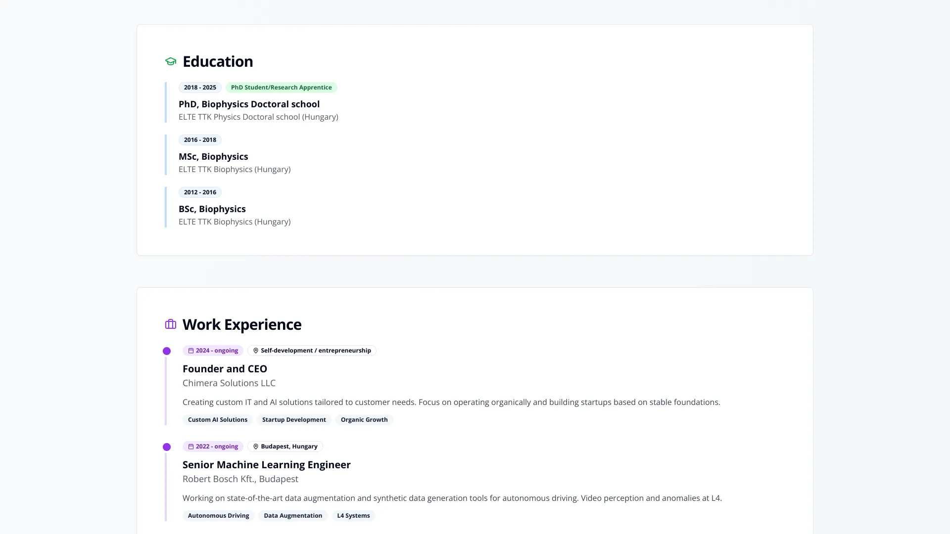 screenshot of more of Dr. Demeter Márton PhD's portfolio and their work