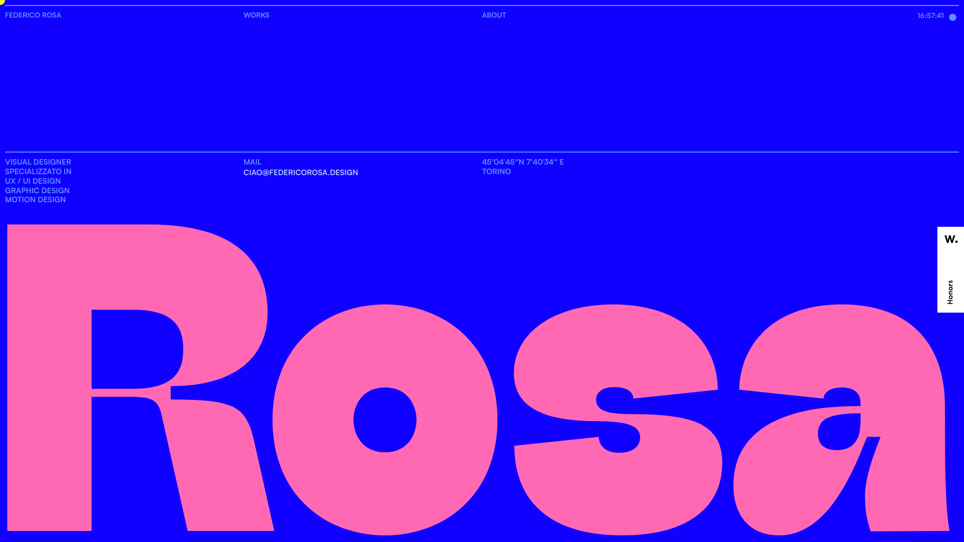 Federico Rosa's Front End Developer portfolio screenshot
