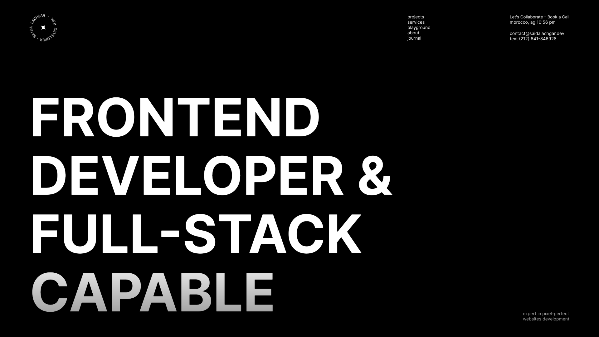 Saida Lachgar's Web Developer portfolio screenshot