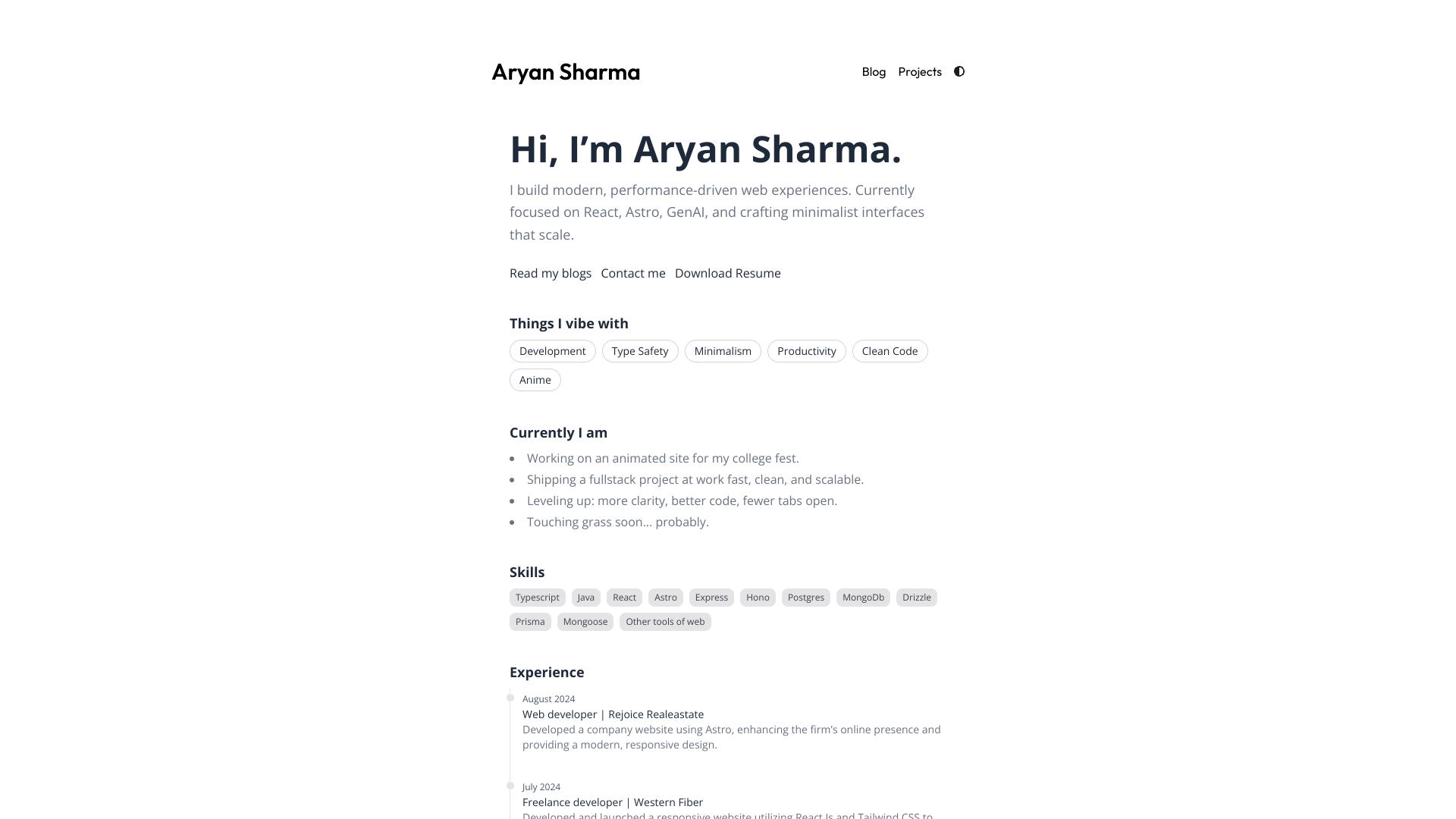 Aryan Sharma portfolio preview 1