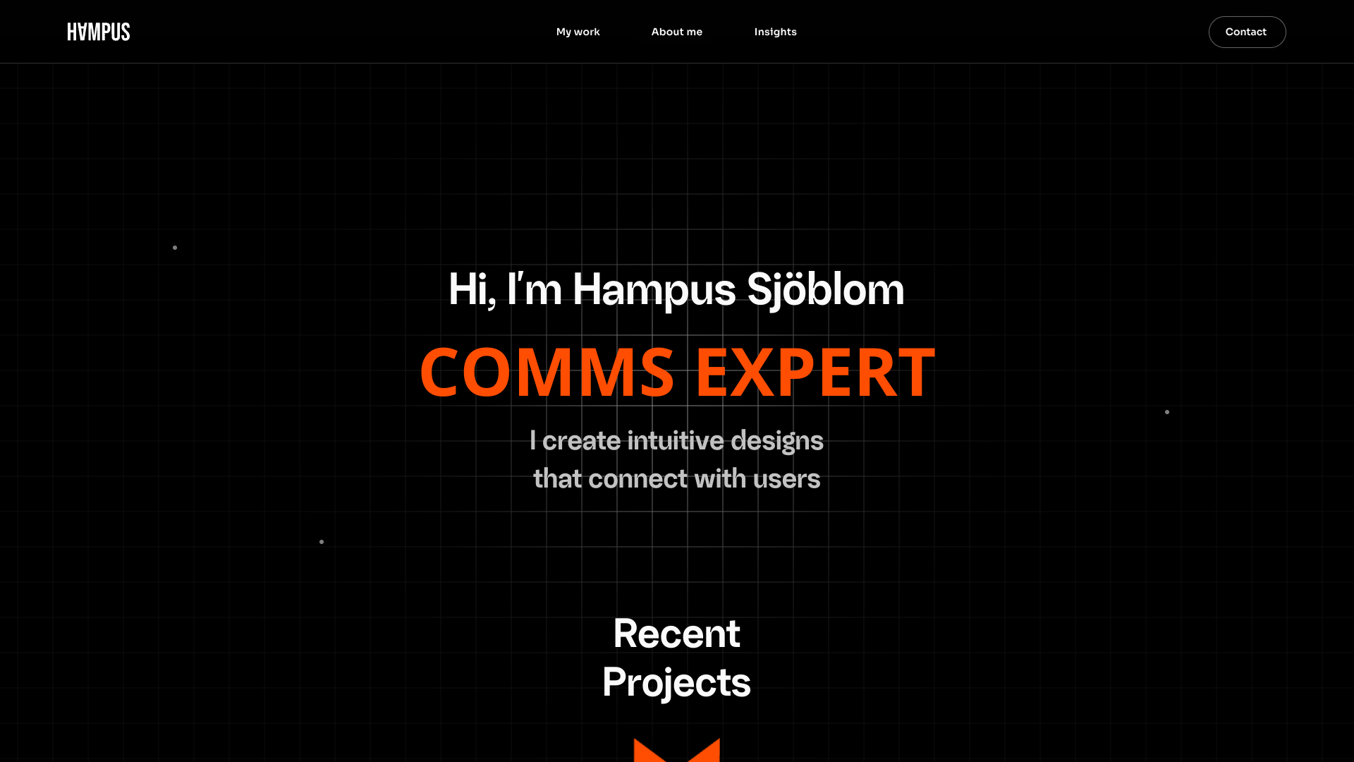 Hampus Sjöblom's Web Developer portfolio screenshot