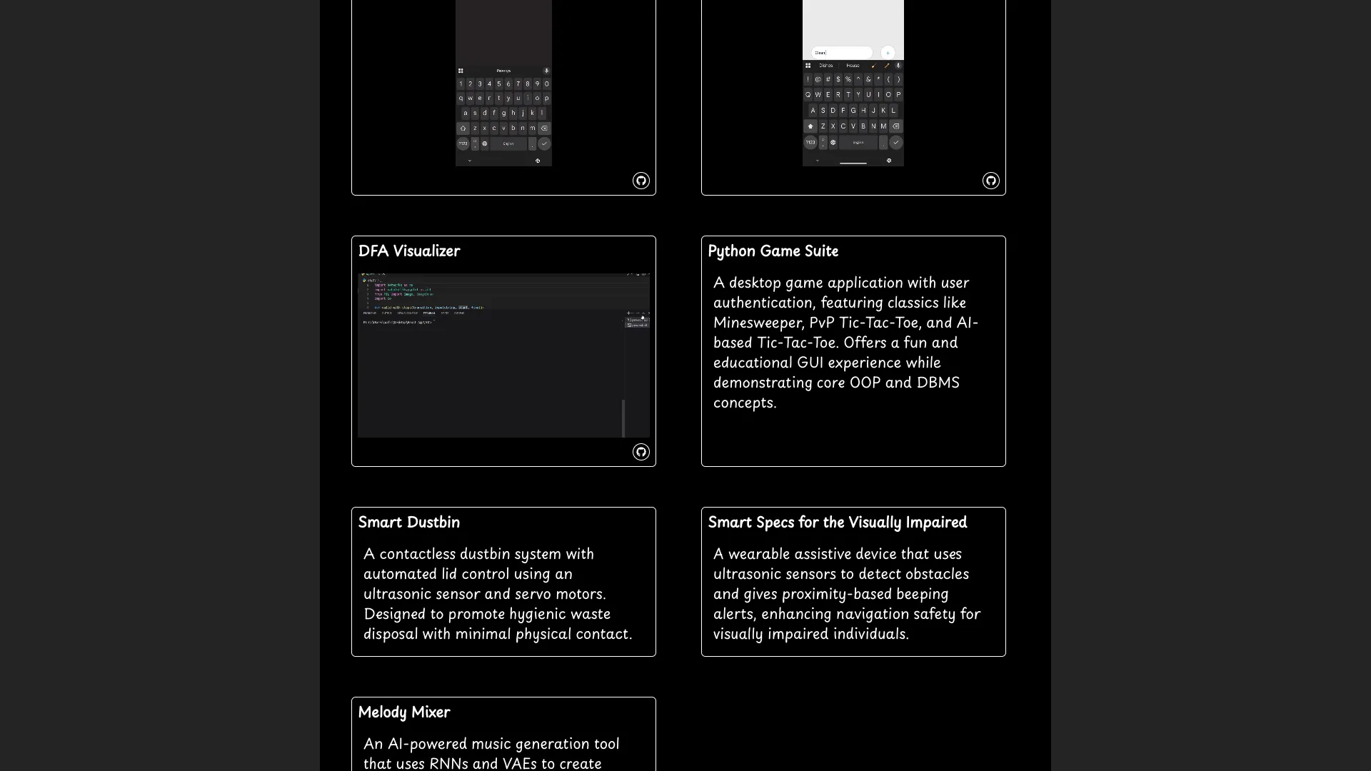 screenshot of more of Aadish D  Somayaji 's portfolio and their work