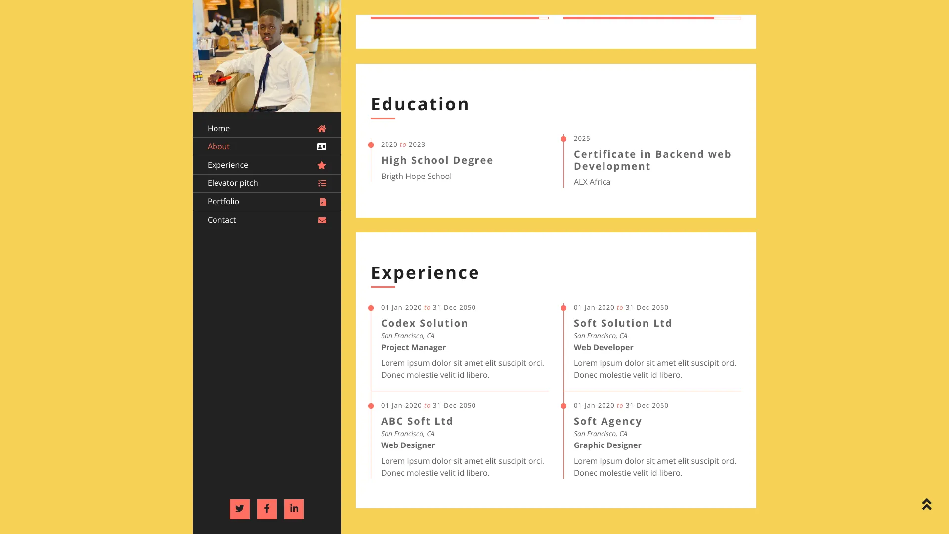 screenshot of more of mamadi diawara's portfolio and their work