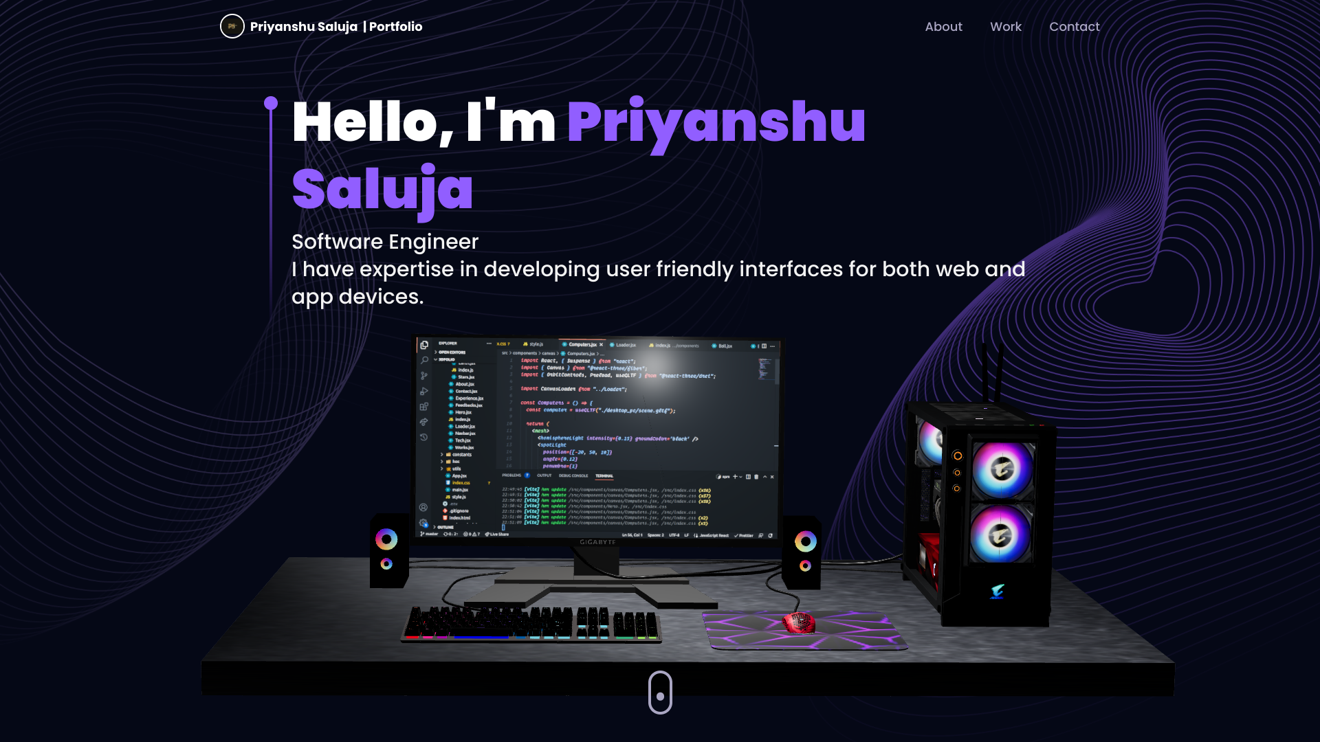 Priyanshu  Saluja 's Software Engineer portfolio preview