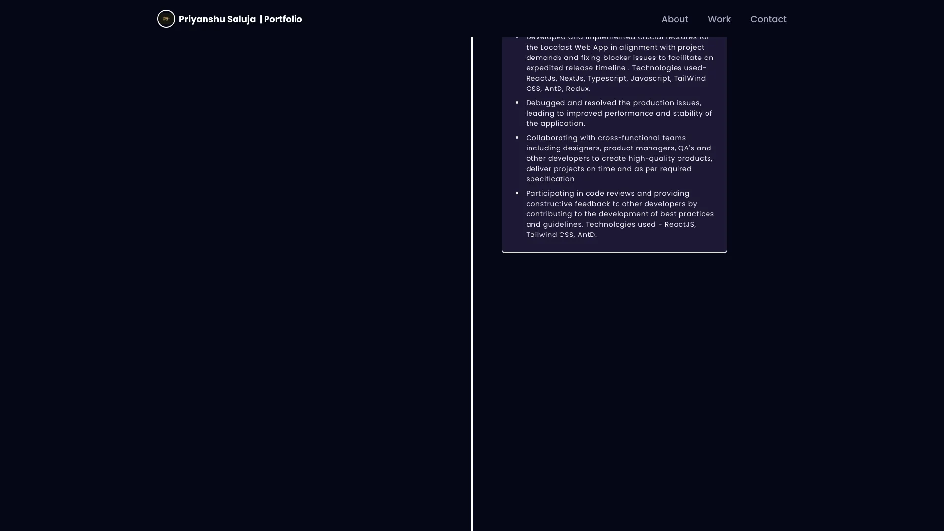 screenshot of more of Priyanshu  Saluja 's portfolio and their work