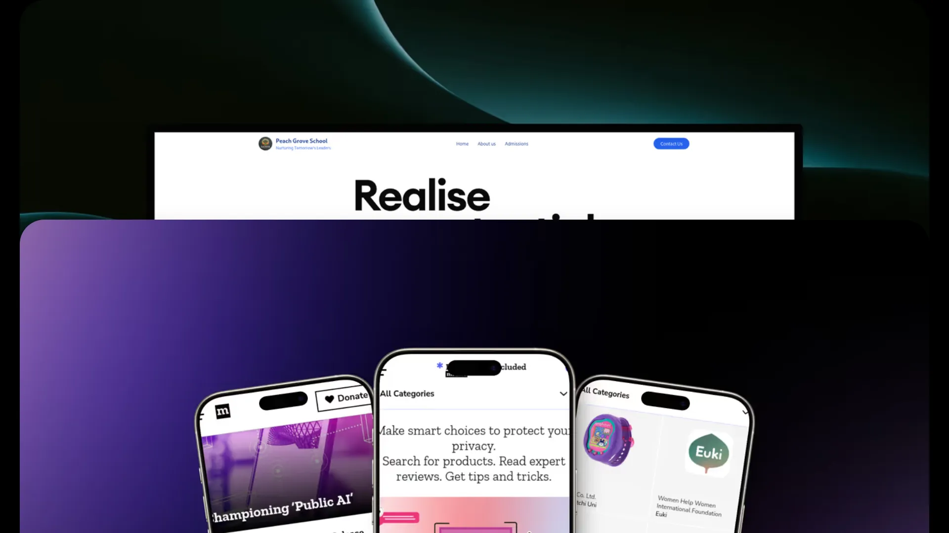 screenshot of more of designah design's portfolio and their work