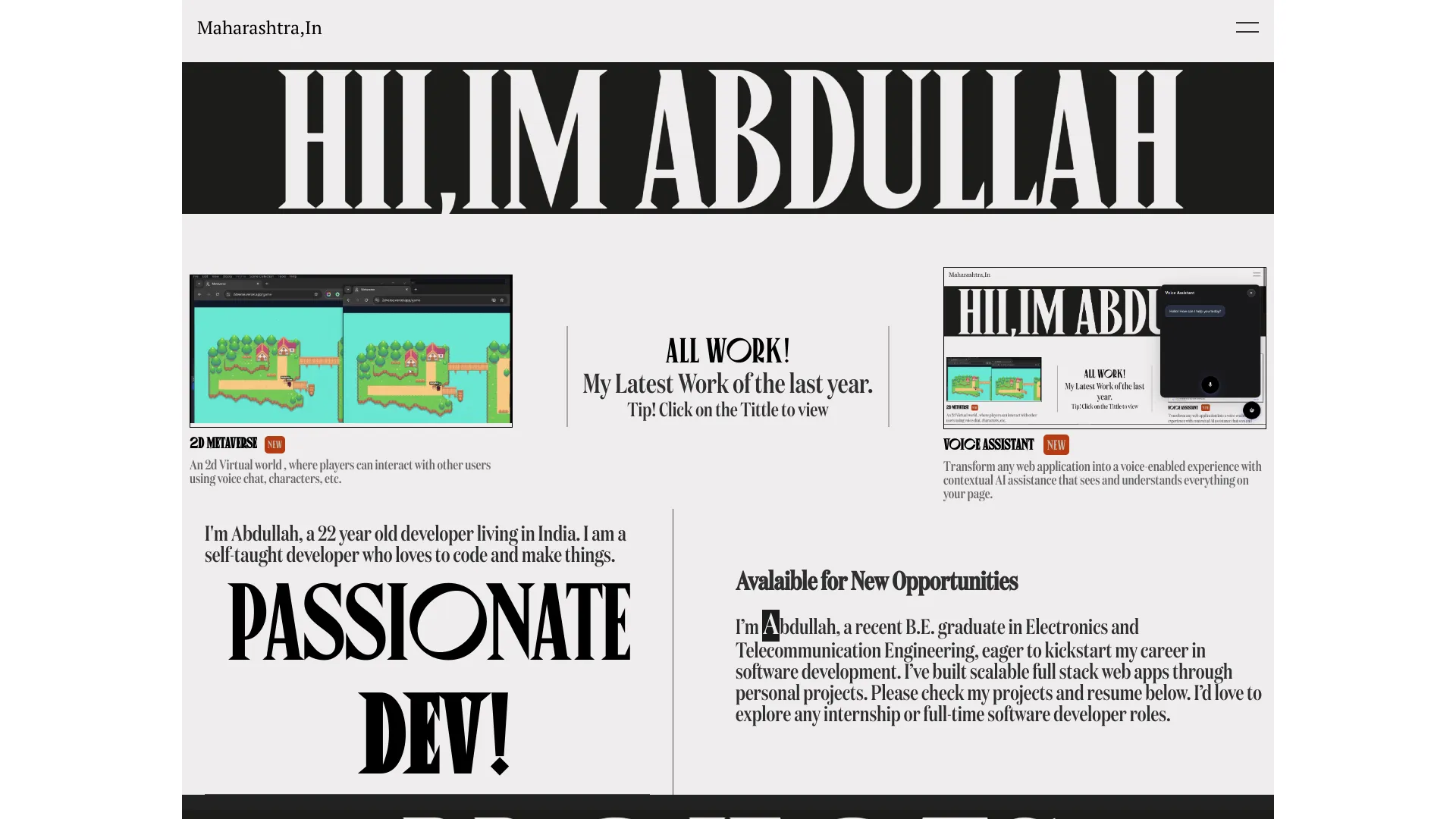 screenshot of more of Abdullah Mukadam's portfolio and their work
