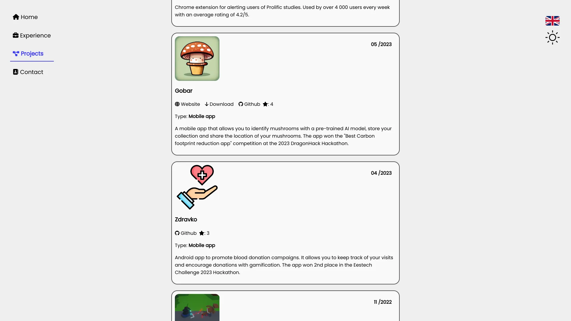 screenshot of more of Svit Spindler's portfolio and their work