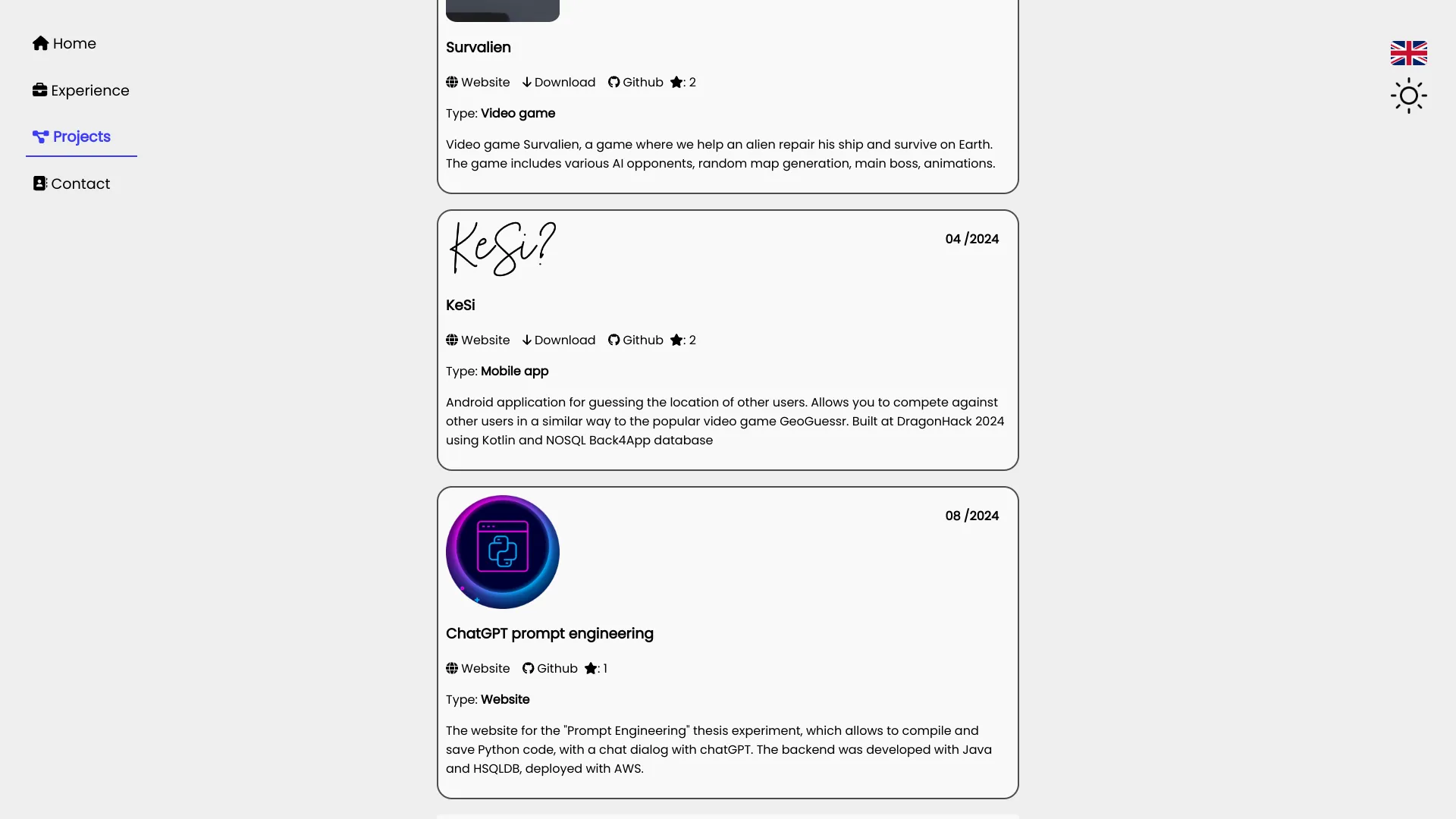 screenshot of more of Svit Spindler's portfolio and their work