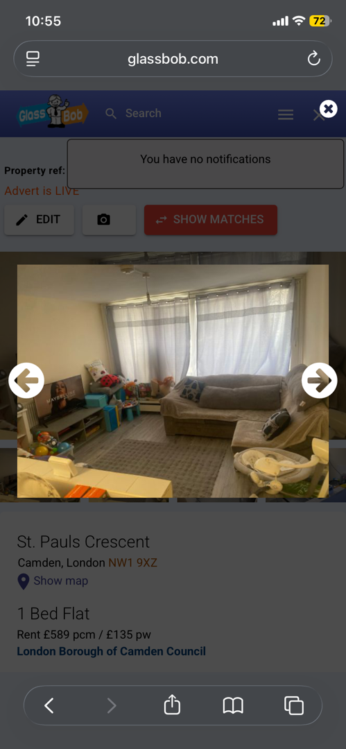 1-bed flat in NW1, London