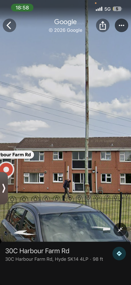 1-bed flat for swap in SK144LP, Manchester