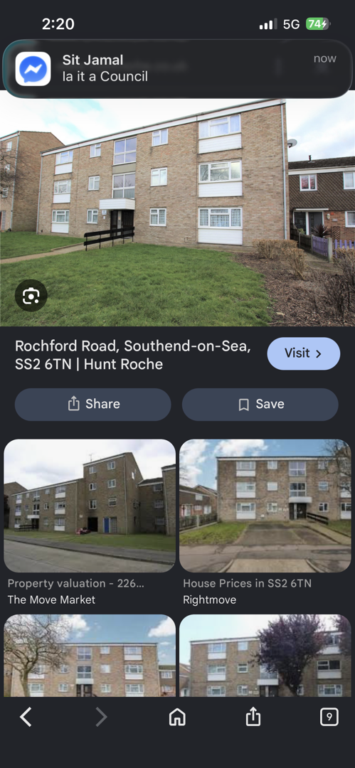 1-bed flat for swap in SS2, Southend-on-Sea
