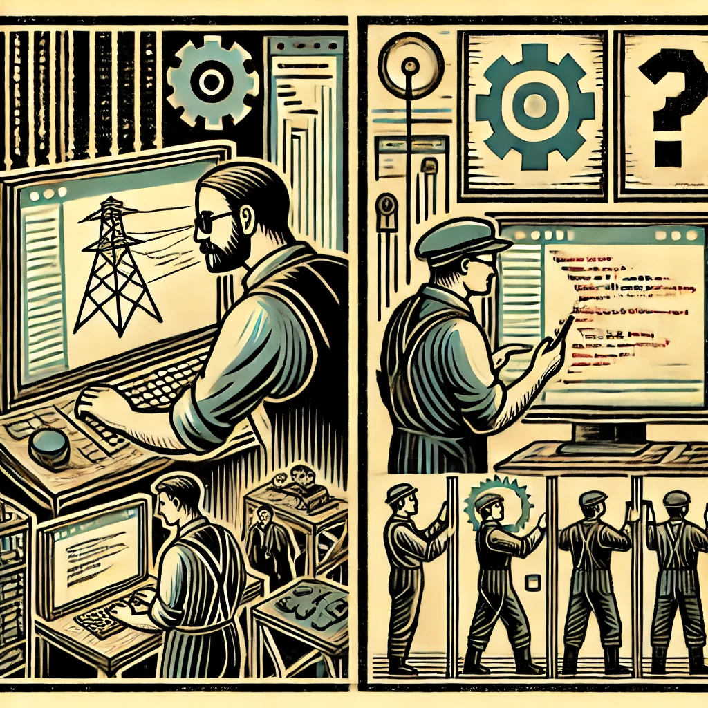 workers build the web app