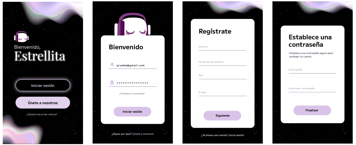 Pantallas de Auth