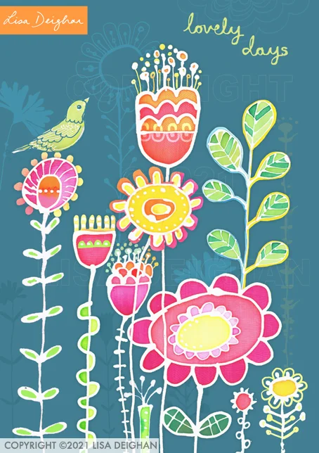 Batik Garden Teal
