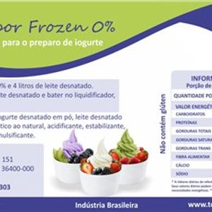 Mistura em Pó para preparo de Frozen Yogurte Mistura em Pó para preparo de Frozen Yogurte