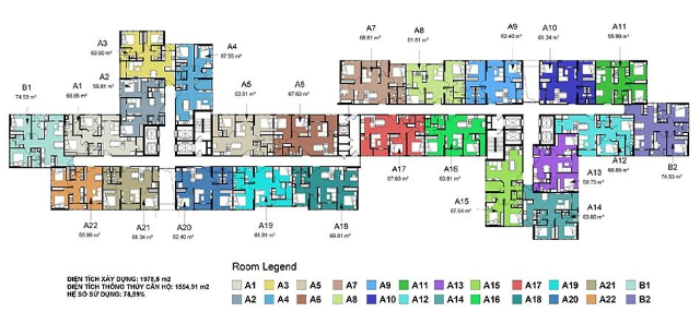 Eco Green Sài Gòn - Eco Green Saigon HR3 floor plan / Eco Green Sài Gòn - Eco Green Saigon HR3 - sơ đồ mặt bằng