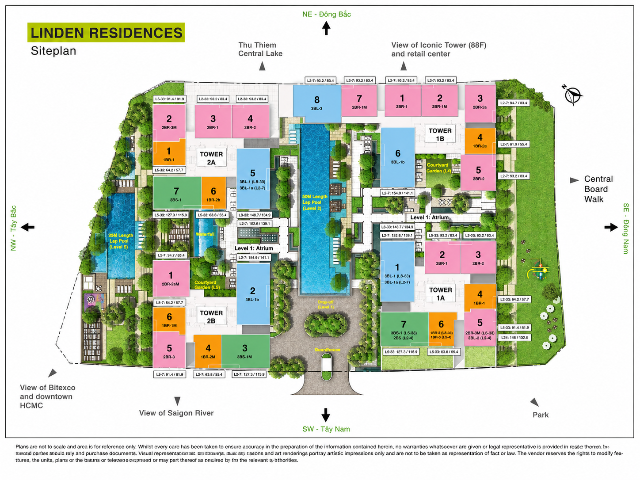 Empire City - Sơ đồ tầng điển hình Linden Residences floor plan / Empire City - Typical floor plan of Linden Residences - sơ đồ mặt bằng