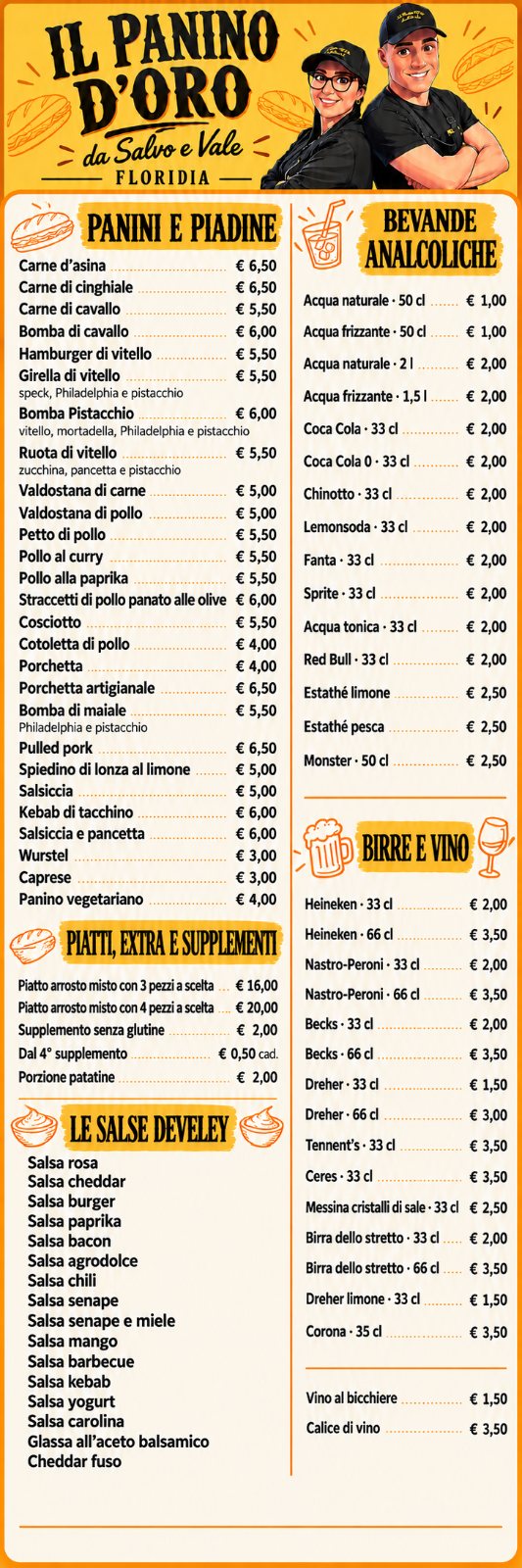 Panini e piadine a Floridia: il menù de Il Panino d’Oro da Salvo e Vale