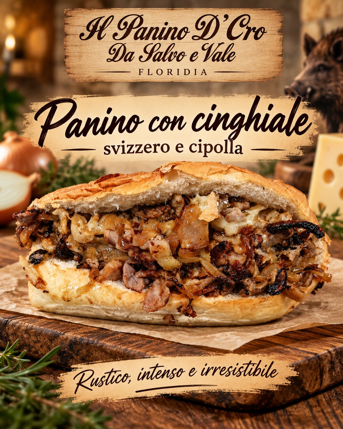 🥪 **PANINO CON CINGHIALE, SVIZZERO E CIPOLLA – IL PANINO D'ORO DA SALVO E VALE | FLORIDIA (SR