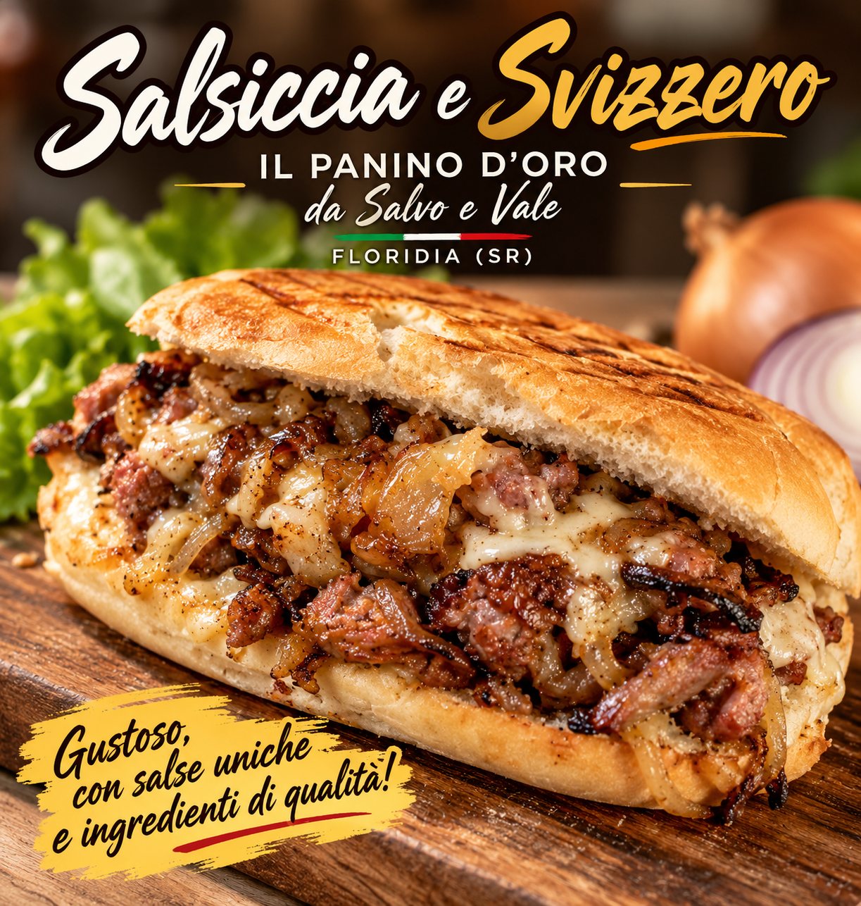 🥪🔥 **PANINO CON SALSICCIA E SVIZZERO – IL PANINO D'ORO DA SALVO E VALE | FLORIDIA (SR)**