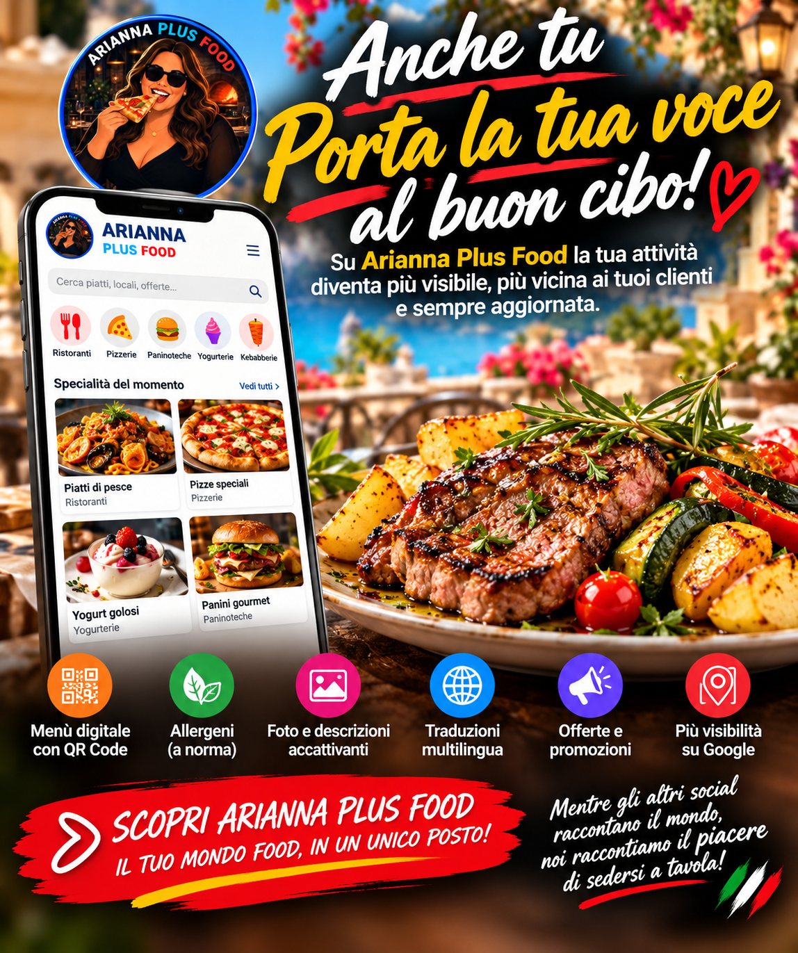 🚀 ANCHE TU, PORTA LA TUA VOCE AL BUON CIBO CON ARIANNA PLUS FOOD!