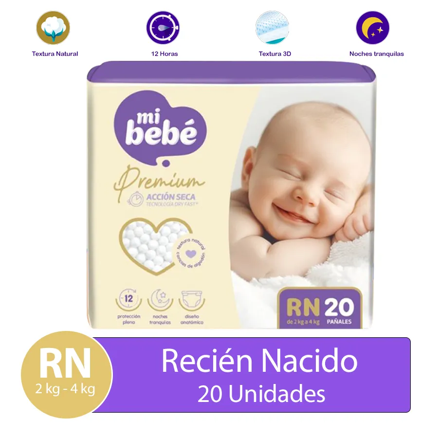 Pañal Mi Bebe Recien Nacido 20 Und