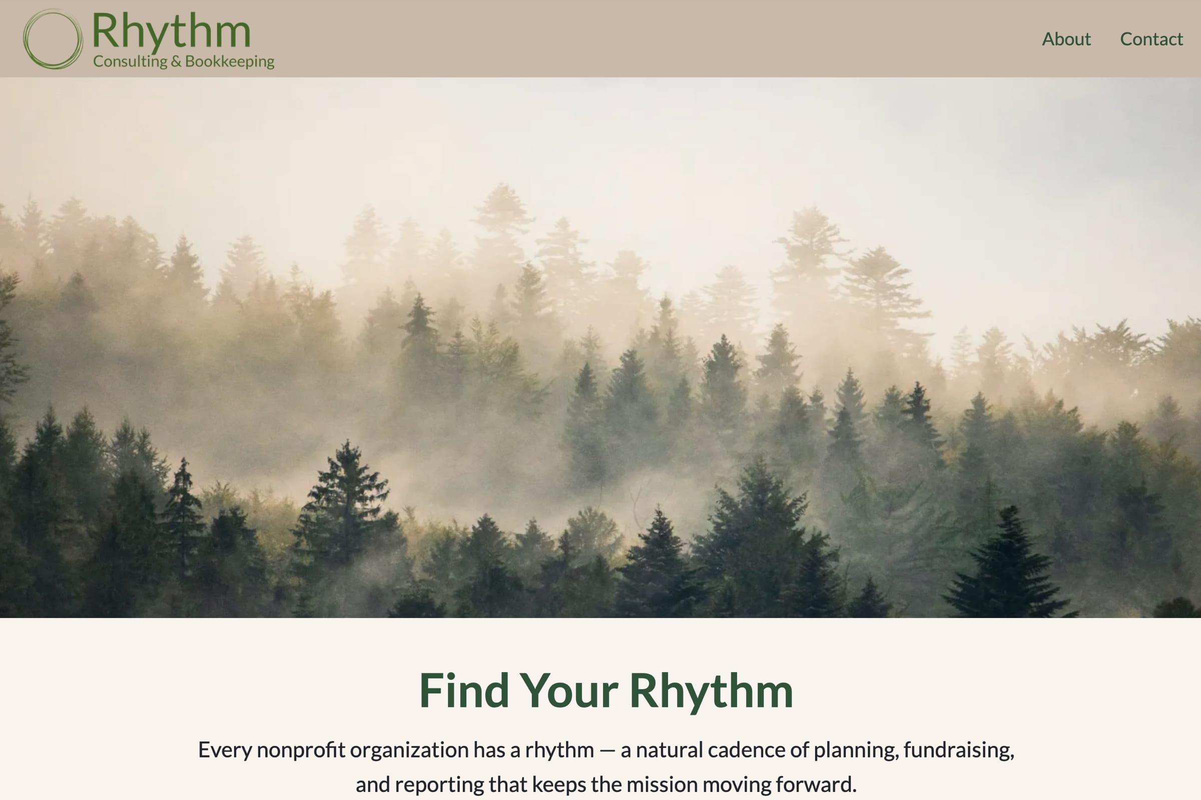 screenshot of website