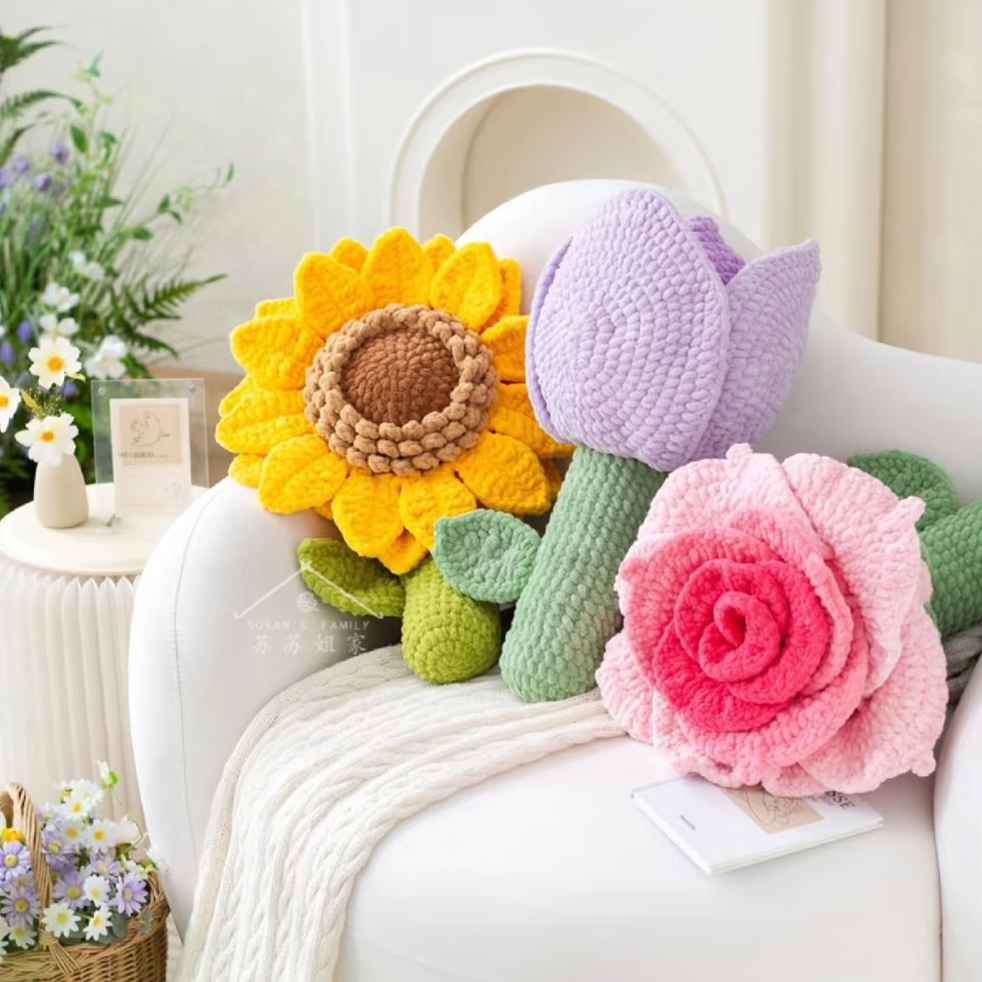 Chart móc hoa hồng to, bự - Free crochet rose big size pattern