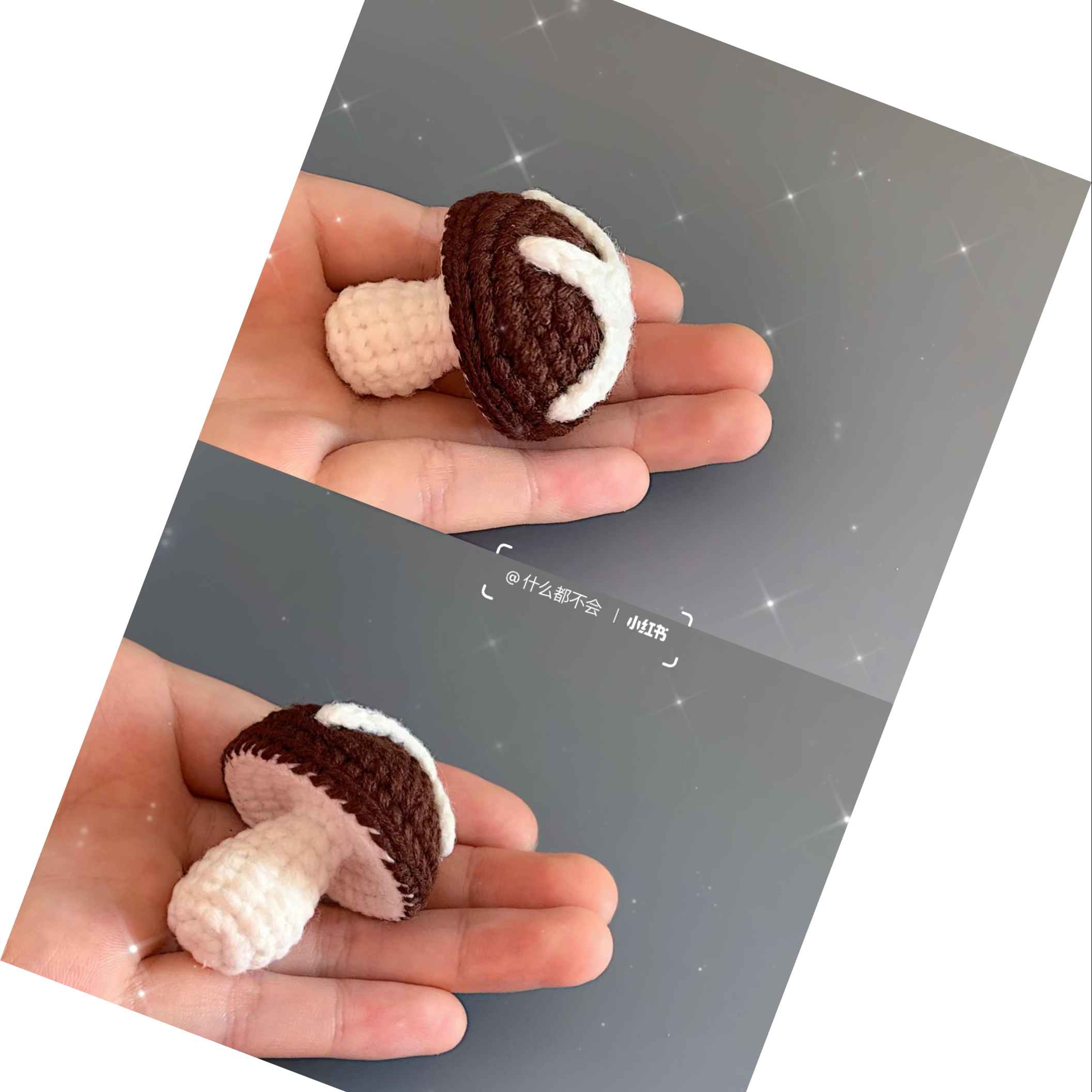 Chart móc cây nấm nhỏ dễ thương- Free crochet cute mushroom pattern