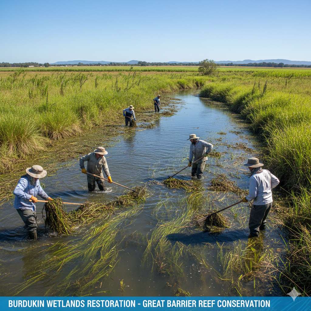 A view of the Burdekin Creek area where restoration efforts are taking place.